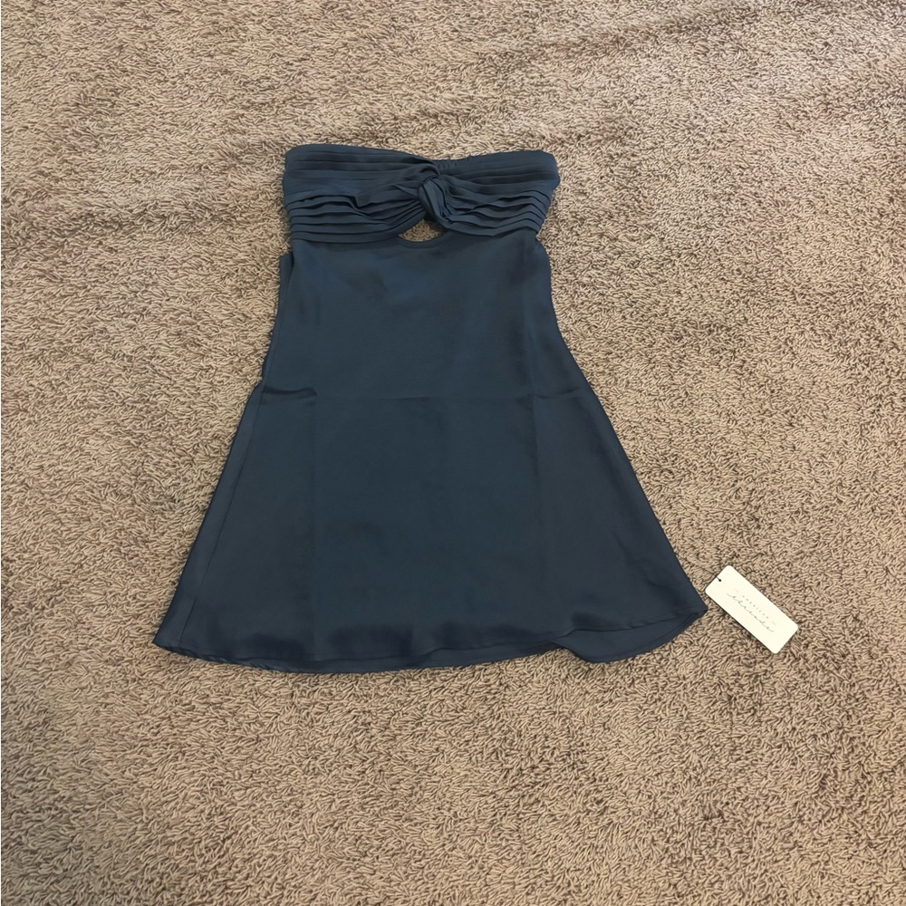 American Threads Strapless Navy Blue Dress